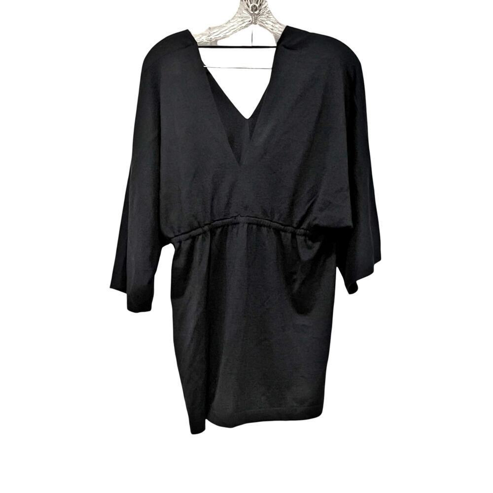 Brunello Cucinelli Cashmere Silk Blend V-Neck Mini Dress Charcoal XXL NWT